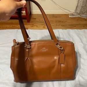 New Coach Christie Brown Leather Carryall Satchel Shoulder Bag